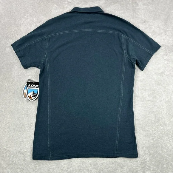 Kuhl Skor Polo Shirt Mens Small Deep River Blue Supima Cotton Casual Outdoors - Picture 4 of 12